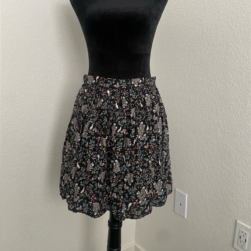 Old Navy Black Floral Mini Skirt